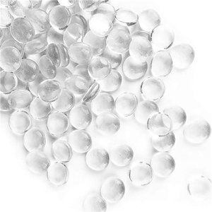 Clear Glass Gemstone Beads Vase Fillers (6 LBS) Flat Marble Beads Multiple Color